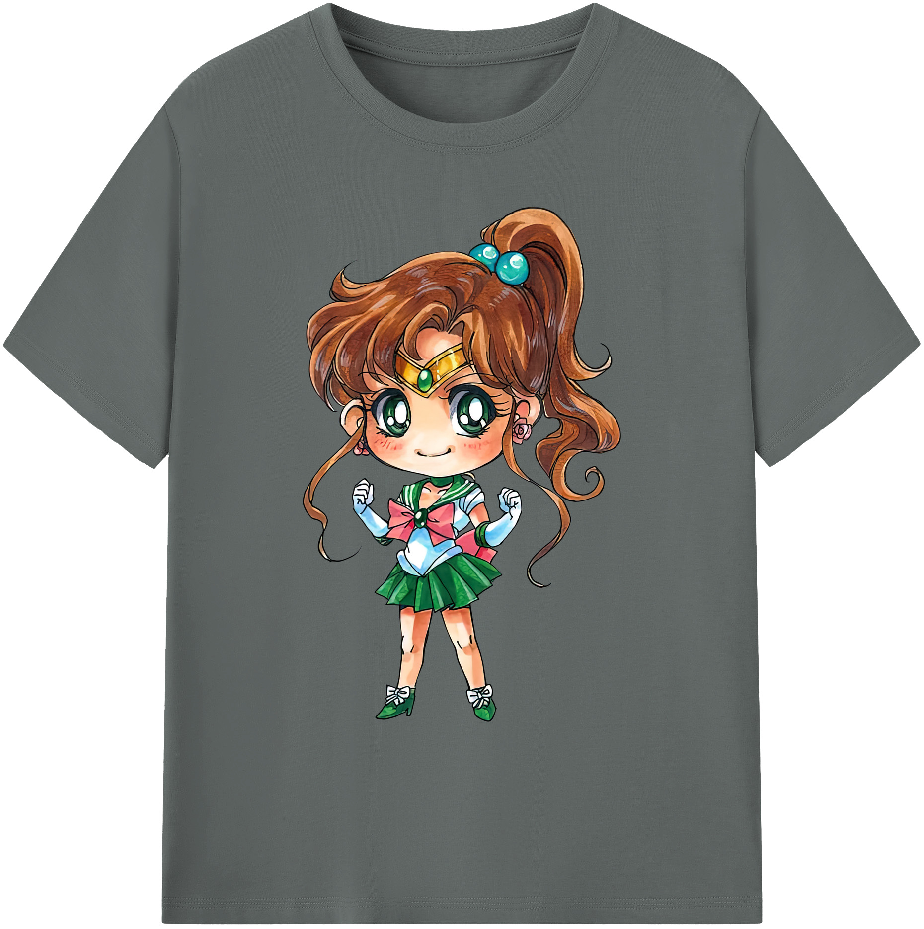 （画像用） 美少女戦士セーラームーン 木野 まこと きの まこと Sailor Moon Kino Makoto （セーラージュピター；Sailor Jupiter） 綿100％ メンズ半袖Tシャツ｜肌触りやわらか＆通気性